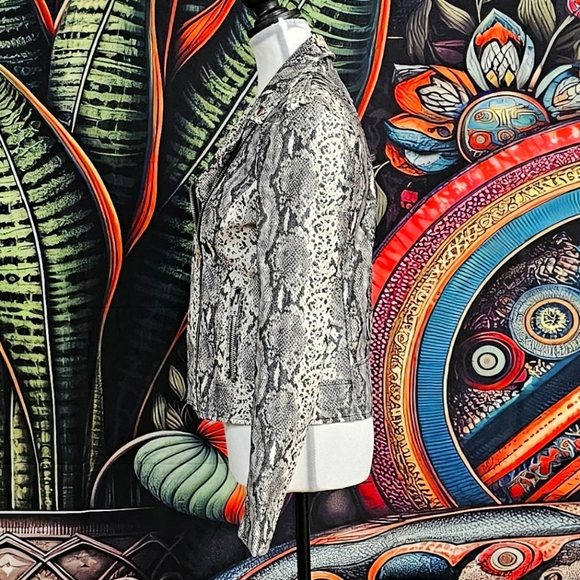 PHILOSOPHY | PYTHON SNAKESKIN FAUX LEATHER MOTO JACKET - Picture 10 of 16